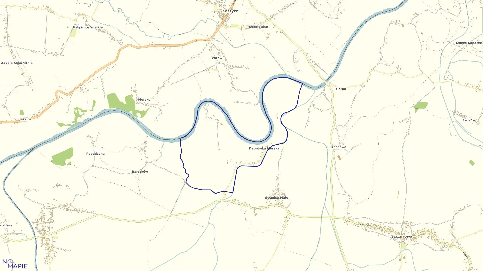 Mapa obrębu DĄBRÓWKA MORSKA w gminie Szczurowa