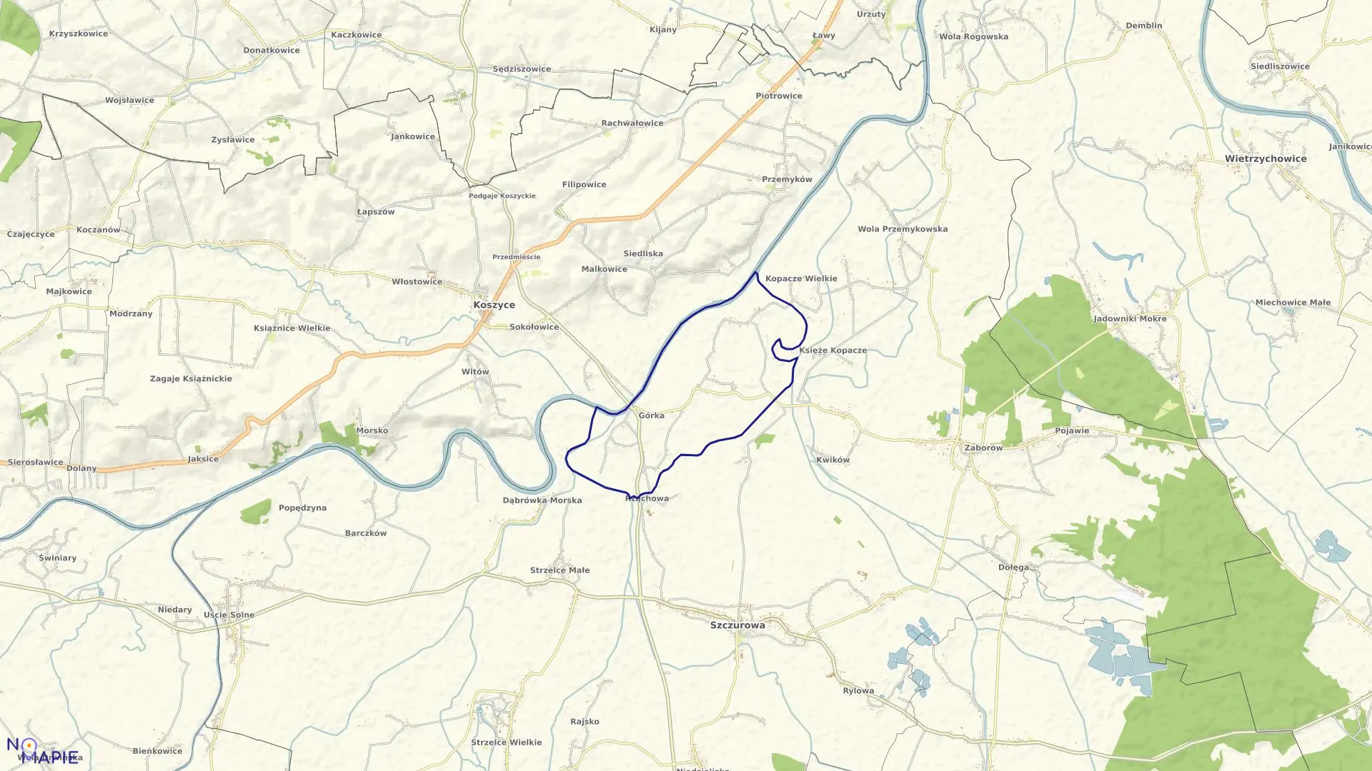 Mapa obrębu GÓRKA w gminie Szczurowa