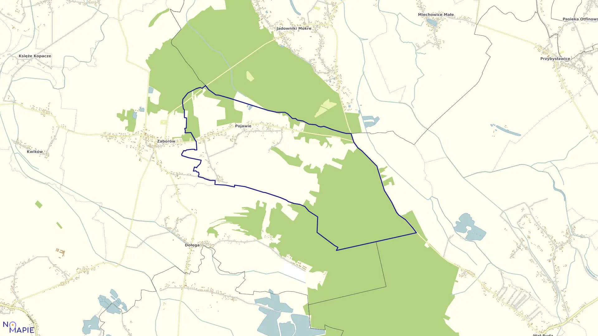 Mapa obrębu POJAWIE w gminie Szczurowa